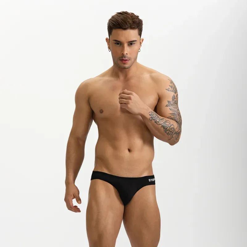 3Pack Mens Underpants Low Waist Briefs U Convex Bag Moisture-wicking Comfortable Sexy Mens Bikini — image 3