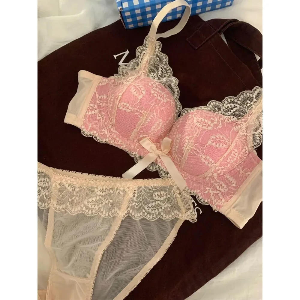 ร้อนขายไร้สายลูกไม้ Bra ผู้หญิงหน้าอกขนาดเล็กหนา Push Up Lift Anti Sag ด้านข้างสนับสนุนเซ็กซี่ชุดชั้นใน 32-38 AB — image 1