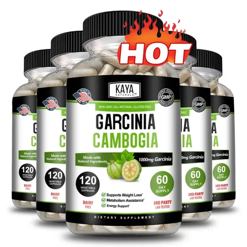 Garcinia Cambogia-Extrakt-Kapseln, 1000 mg, Appetitzügler für Männer und Frauen, Stoffwechsel, Energie, Darmreinigung — image 1