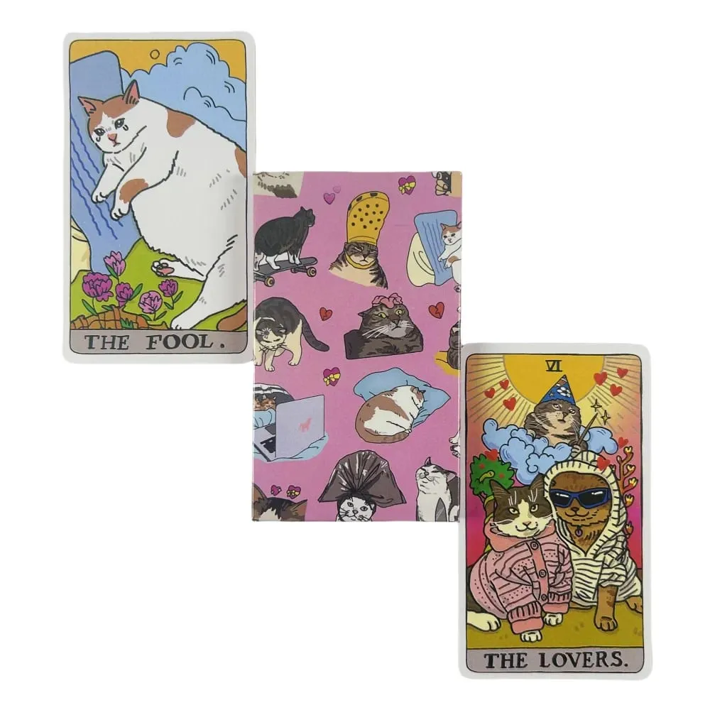 1 PC Cat Meme ไพ่ทาโรต์ Fate Divination 22pcs บัตร Oracle PARTY Entertainment BOARD การ์ดเกม