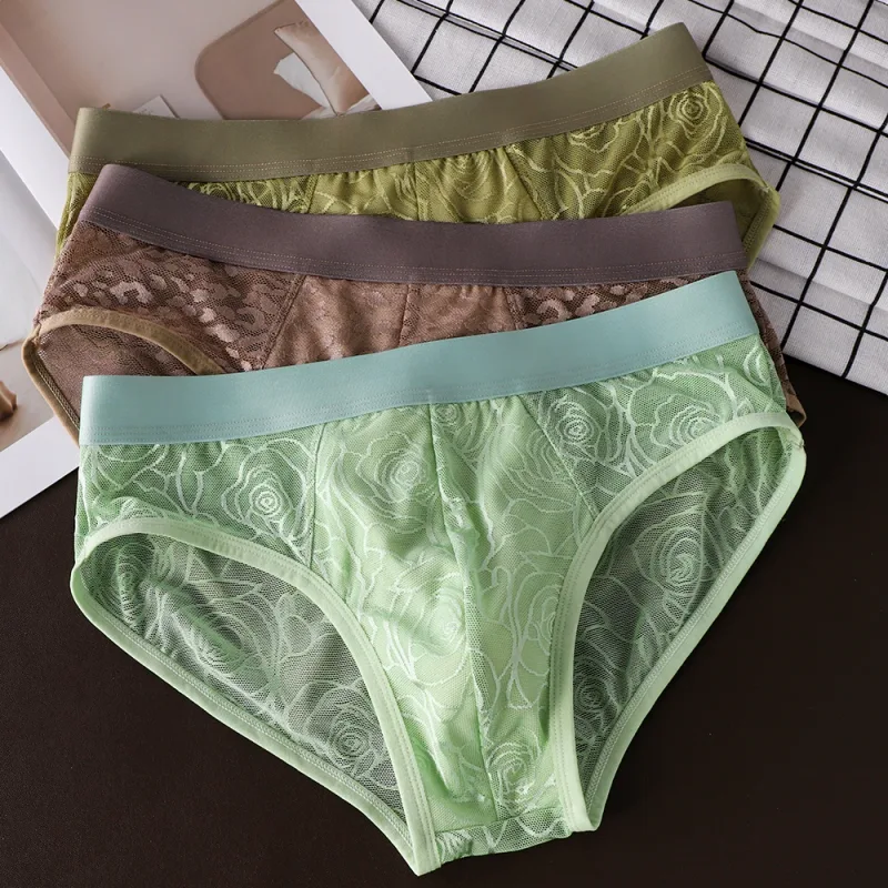 1/3PCS Musim Panas Perspektif Seksi Seluar Dalam Lelaki Bernafas Sutera Ais Licin Seluar Dalam Lelaki Cepat Kering Anjal Tinggi Ultra Nipis