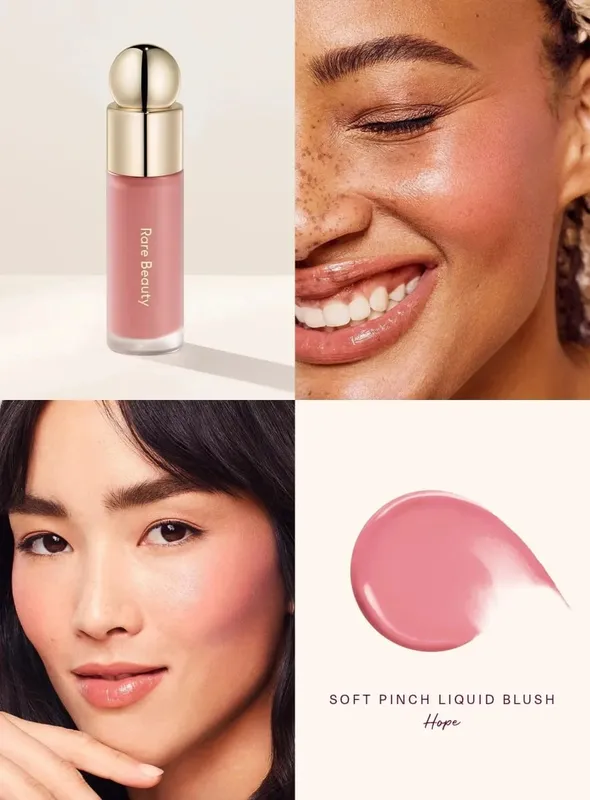 Rare Beauty Liquid Blush Natural Glow เกลี่ยง่าย ในขณะที่ Velvet Blush Stick กันน้ำ กันเหงื่อ น้ำหนักเบา แต่งหน้าติดทนนาน