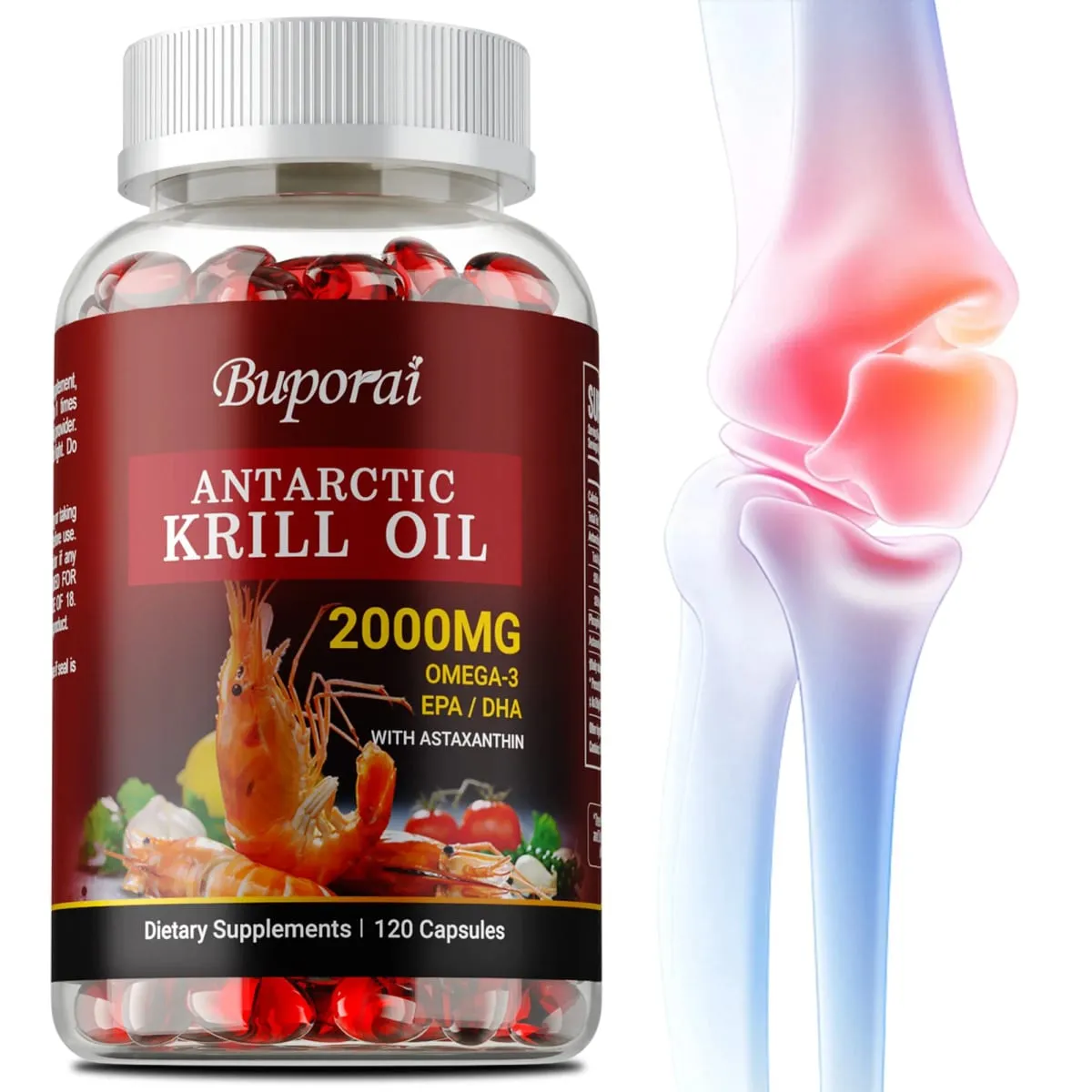 Antarctic Krill Oil 2000MG - Contains Astaxanthin Promotes Brain and Heart Health Antioxidant Metabolism and Boosts Immunity — image 1