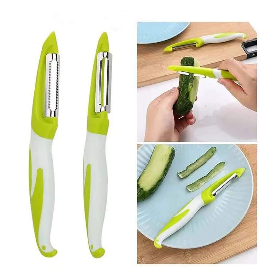 Pelador de verduras y frutas apto para cocina pelador de frutas, verduras y patatas, mango ergonómico antideslizante y hoja afilada.