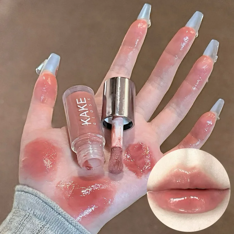 Spiegelflüssiger Lippenstift, feuchtigkeitsspendendes Gelee, braunes Wasser, leichte Lippenglasur, sexy Lipgloss, langlebig, nackte Lippentönung, Make-up-Kosmetik — image 8