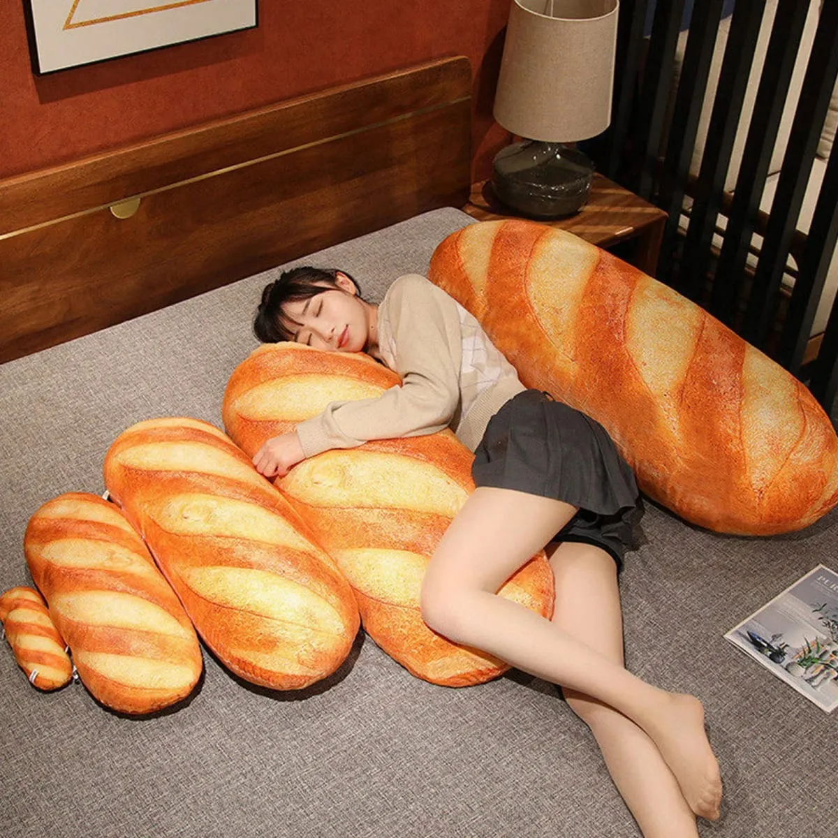 لينة محاكاة الخبز وسادة أفخم وسادة الإبداعية الفرنسية الرغيف الفرنسي دمية محشوة قيلولة طويلة حصيرة للمنزل ديكور للكنبة — image 5