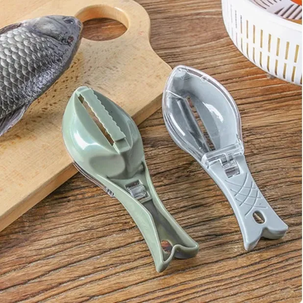 Use a Cover-Equipped Fish Scale Scraper Manual Fish Scale Remover Kitchen Fish Scale Scraper Manual Tool for Removing Fish Scales. — image 8