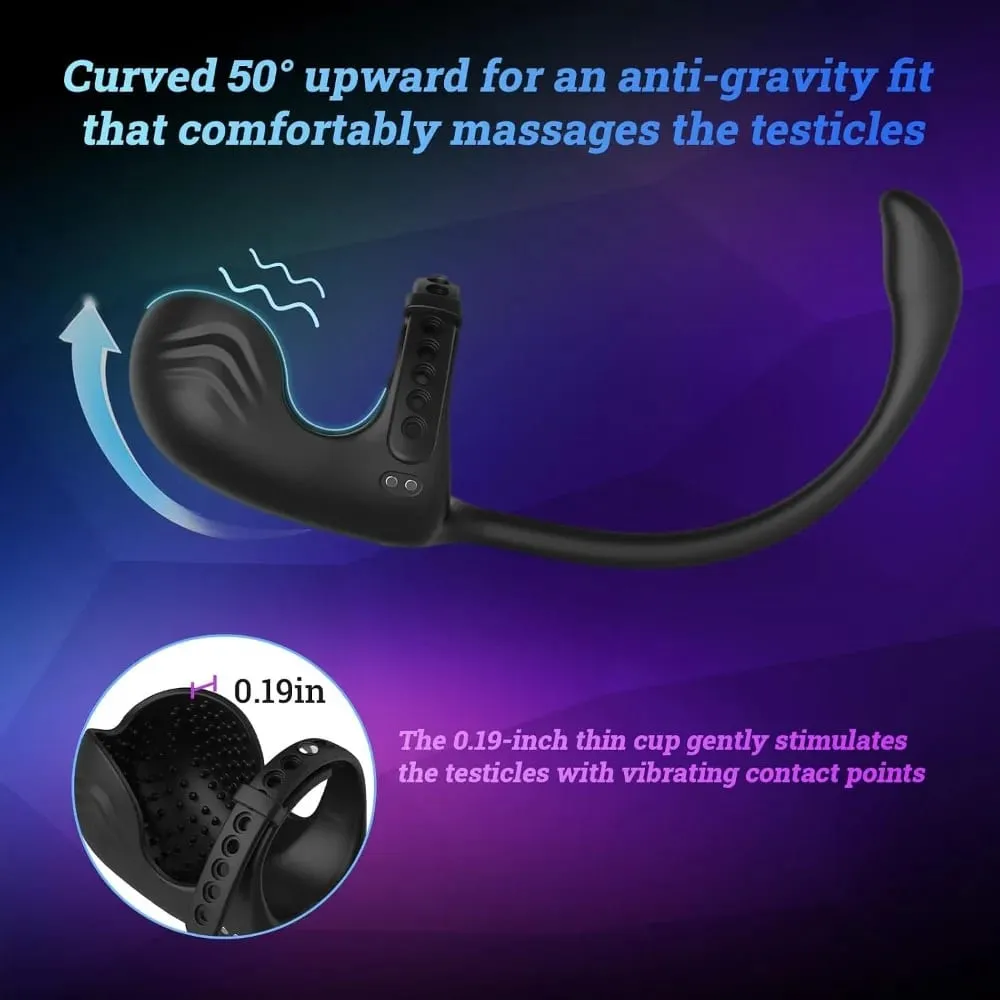 3 In 1 Steker Anal Penggetar Stimulator Noda Testis Cincin Ayam Bergetar Remote Control Mainan Seks Pemijat Prostat Pria untuk Pasangan — image 4