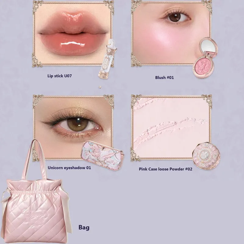 Flower Knows Knight Unicorn Complete Makeup Collection Shimmer Øjenskygge Silke Satin Blush Glaseret Læbestift Ansigt Skønhedsgavesæt — image 11