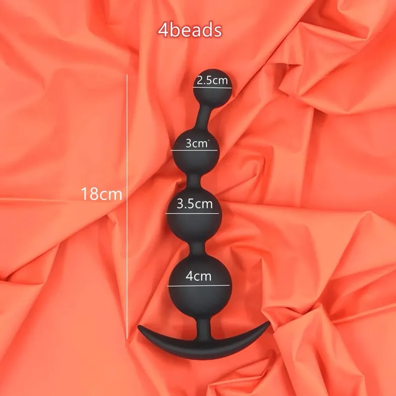 Large Anal Plug for Men & Women Multi-Size Silicone Anal Beads Trainer Kinky Adult Sex Toys for Beginners