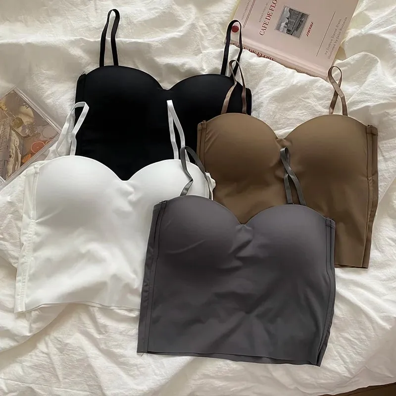 Heiße Mädchen Dünne Abschnitt Doppel Straps Einfarbig Hosenträger Innen Sport Weste Sexy Oberbekleidung Boden Schlanke Frauen Crop Tops bh — image 8