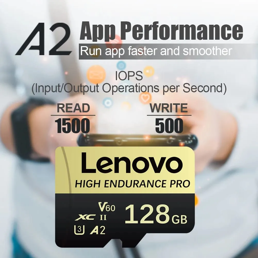 Kad Memori SD Mini Kelas 10 Berkelajuan Tinggi Lenovo 256GB Kad TF Mikro untuk Telefon Pintar - 32GB 64GB 128GB 256GB 512GB Pilihan Tersedia — image 4