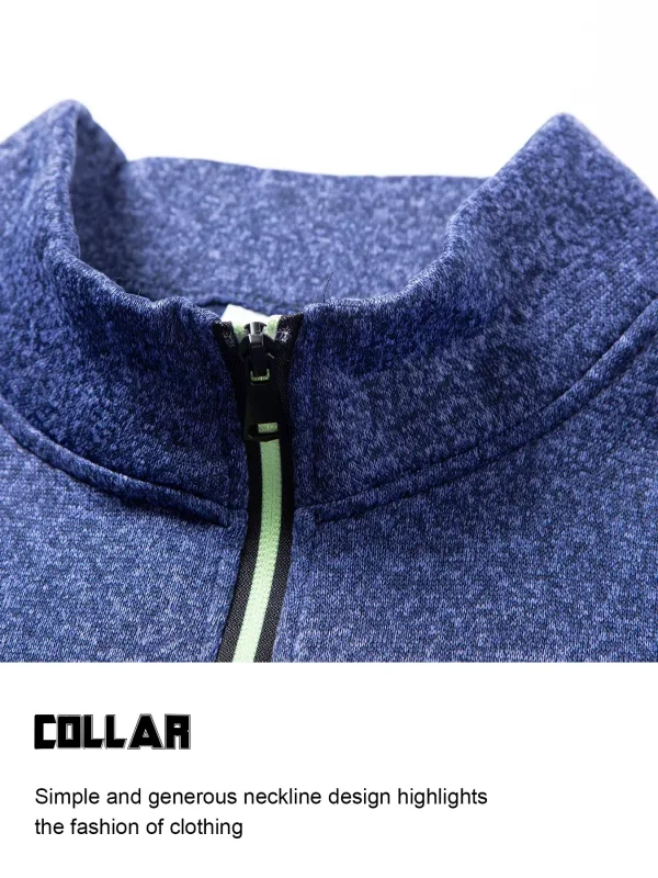 Set 2 Keping Lelaki 1/4 Zip Baju Leher Olok-olok, Pullover Bergaris Bulu dengan Cuff Berusuk Atasan Kasual Hangat untuk Pakaian Harian Musim Gugur Musim Gugur — image 8