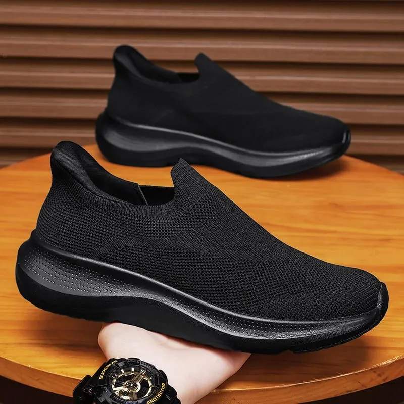 Zapatos transpirables de punto con plataforma para caminar, zapatillas deportivas ligeras con cojín antideslizante, zapatillas informales para hombres y mujeres de alta calidad — image 3