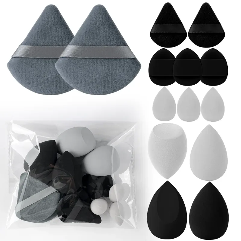 1-20 pçs pincéis de maquiagem conjunto sombra de olho fundação blush iluminador corretivo ferramenta de beleza feminina puffs beleza esponjas polegar puffs — image 16