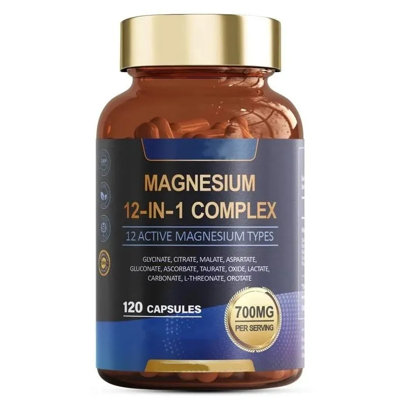 12 in 1 Magnesium Complex Capsules - Promotes Restful Sleep & Relieves Muscle Supports Bone Muscle and Heart Health — image 1