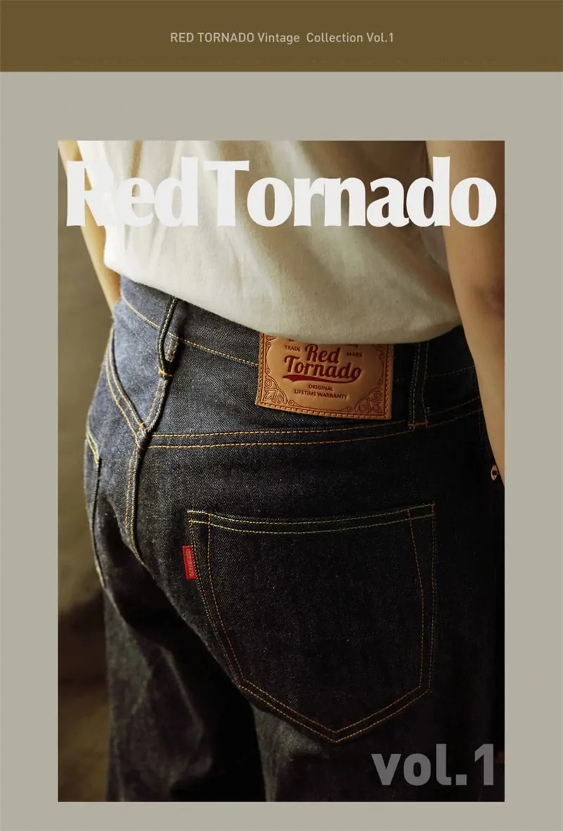 Red Tornado 55501 Raw Selvedge Jeans Loose Straight Leg Button Fly Denim Trousers for Men — image 8