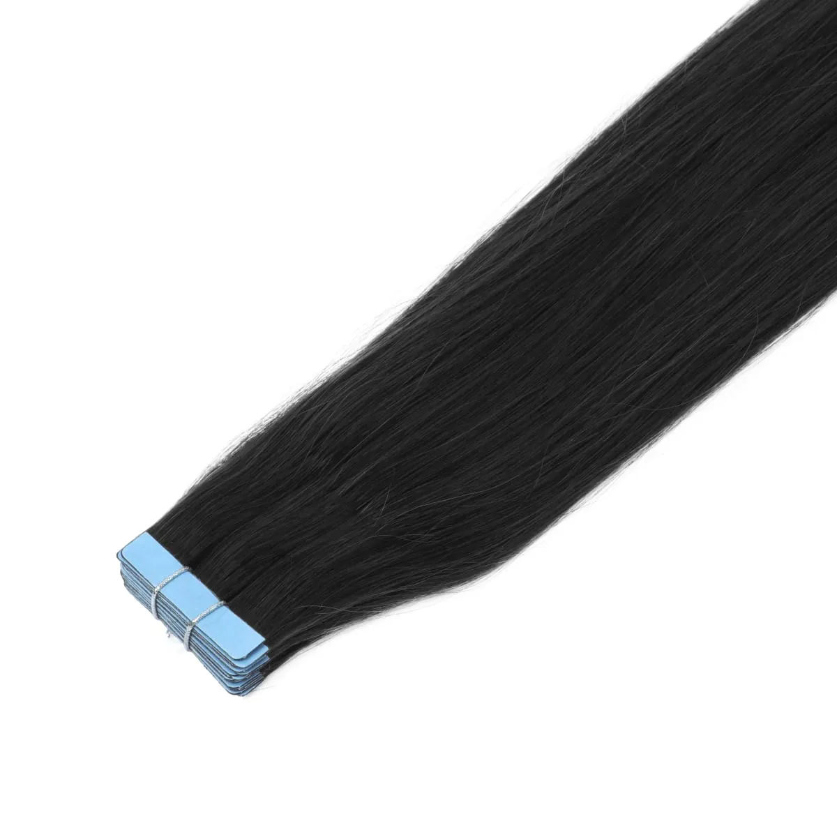 20 pièces/paquet de ruban adhésif dans les extensions de cheveux humains adaptés aux femmes avec du ruban adhésif invisible dans des cheveux raides sans couture pour le volume et la longueur — image 4