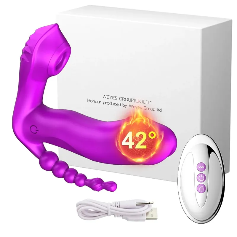 Vibrador de sucção poderoso feminino anal grânulo controle remoto sem fio estimulador clitóris vagina massageador brinquedos sexuais adultos para mulher — image 9