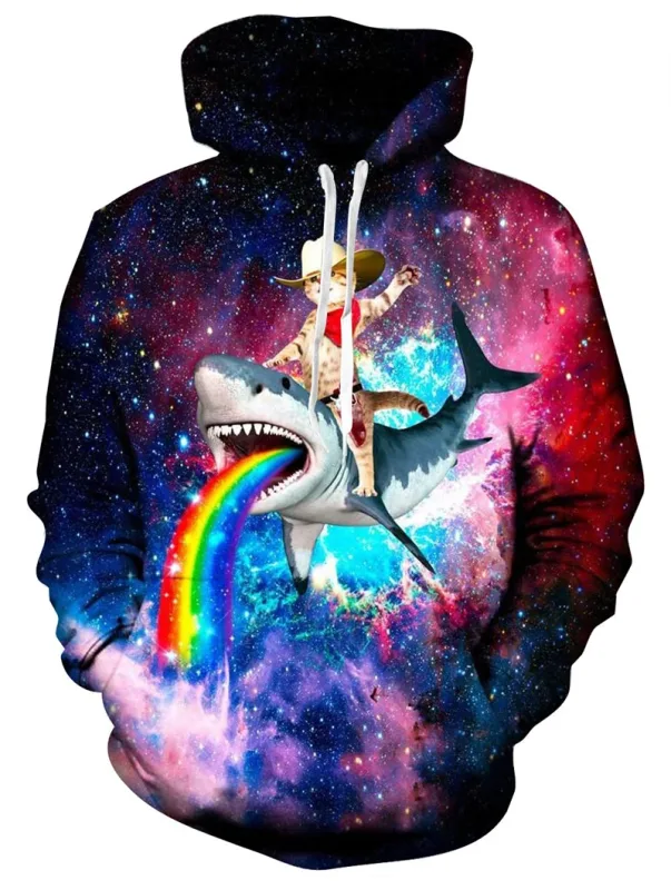 Męskie bluzy z kapturem zwierzęcy nadruk kota 3D wzór z kapturem jesienna bluza z kapturem z kieszenią bluza z kapturem Streetwear luźna wygodna — image 3