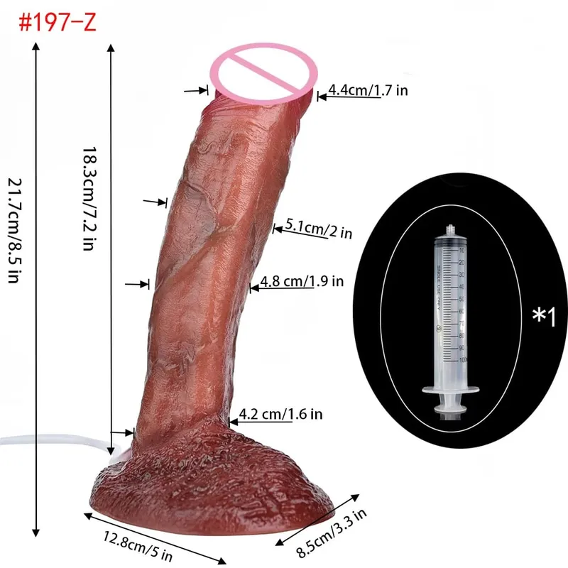 Lebensechte Squirting Penis Silikon Ejakulation Großer realistischer Dildo mit Sucker Skin Touch Anal Sexspielzeug für Frauen — image 20