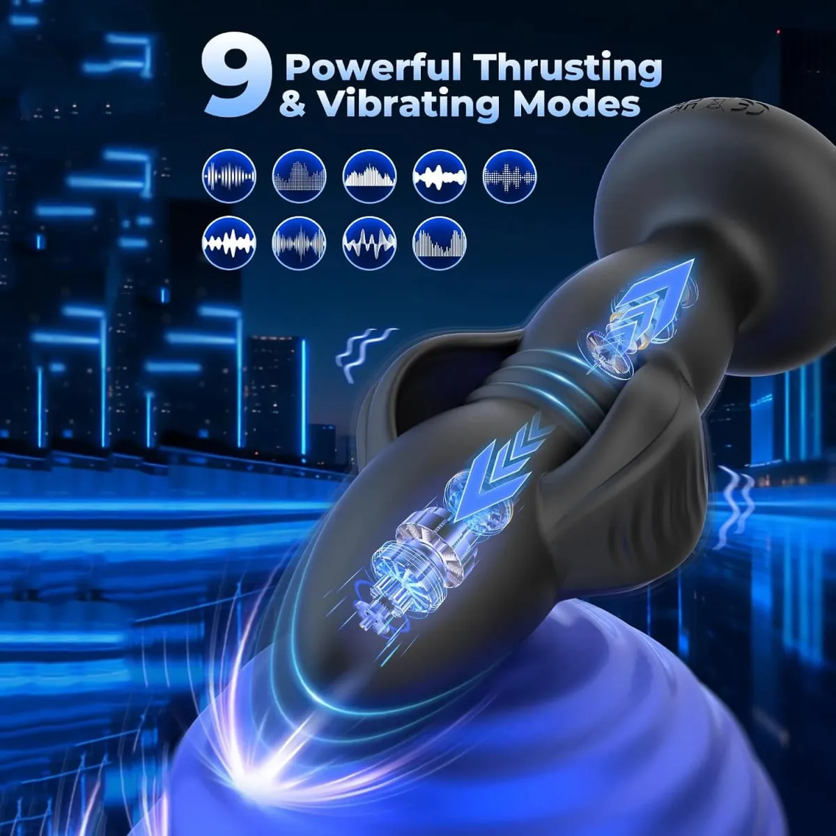 3-in-1 telescopico ed espandibile giocattoli anali butt plug massaggiatore prostatico plug anale vibratore giocattoli del sesso maschile IPX7 spinta impermeabile — image 2