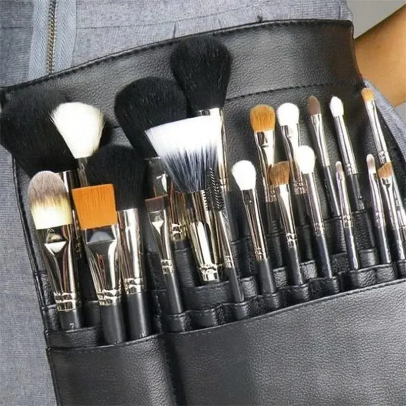 Multi-Function Professional แปรงแต่งหน้ากระเป๋าเข็มขัด PU หนังกระเป๋าเครื่องสำอางเอวกระเป๋าสำหรับแต่งหน้าศิลปินขนาดใหญ่ความจุ 20 #47