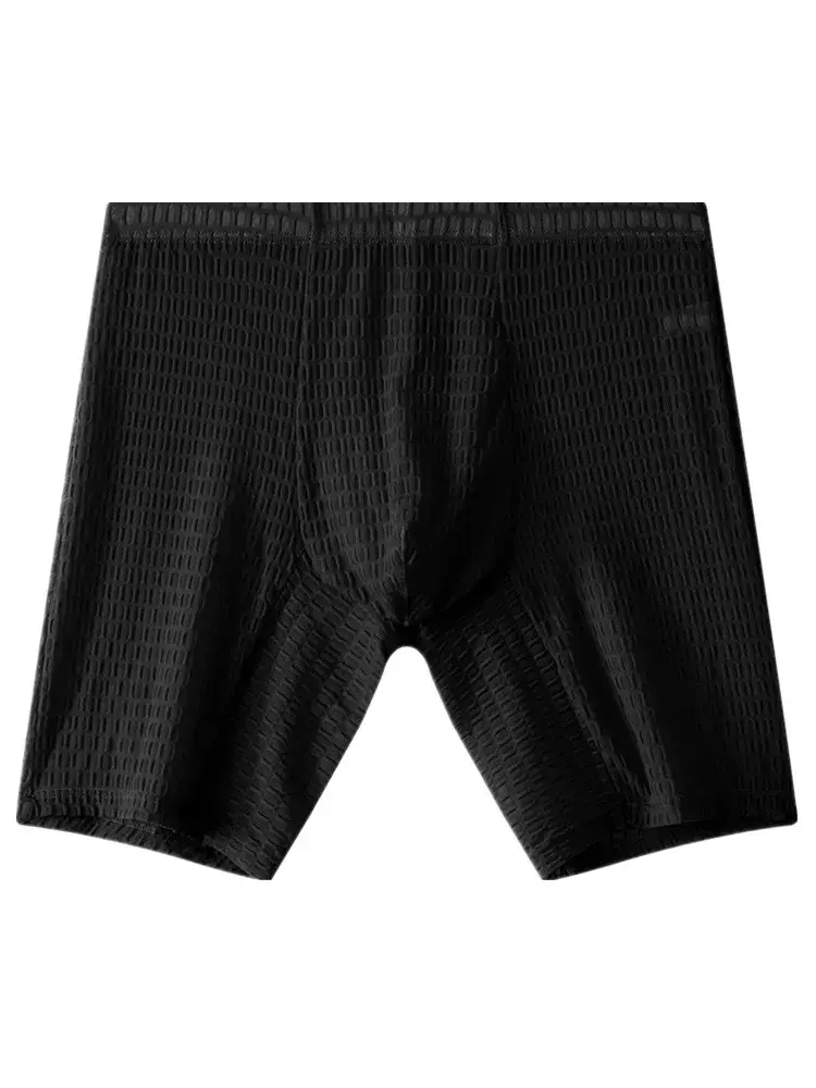 Cueca boxer masculina de malha transparente, roupa íntima de renda, sólida, respirável, bolsa convexa em u, cueca calzoncillo M-XXL — image 7