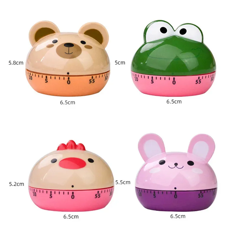 Mechanischer Küchentimer mit Cartoon-Tiermuster, Kochalarm, Countdown-Timer — image 4