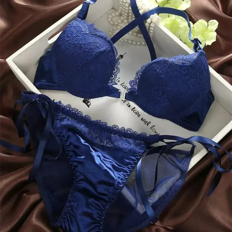 Ensemble de soutien-gorge sexy en dentelle avec boucle avant, dos nu, lingerie réglable — image 7