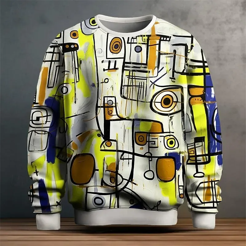 สำหรับผู้ชาย กราฟฟิค เสื้อเชิ้ตสำหรับผู้ชาย กราฟฟิตี้ เสื้อสวมหัว เสื้อแขนยาว คอกลม แฟชั่น ทุกวัน ไม่เป็นทางการ วันหยุด วันหยุด ใหม่ — image 4