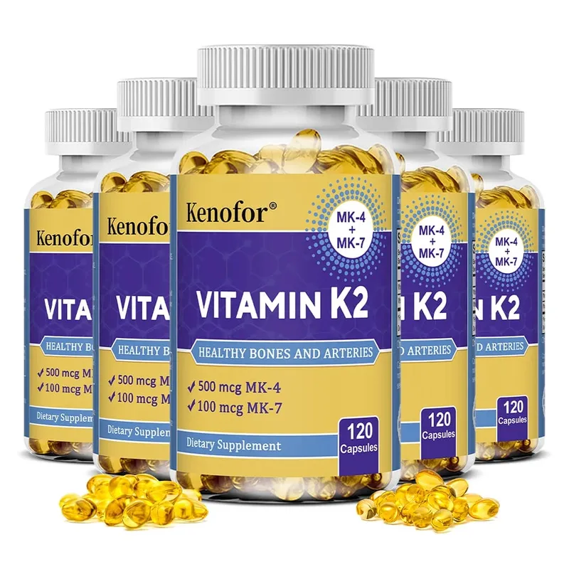 วิตามิน K2 แคปซูล - MK-4 & MK-7 สนับสนุนแคลเซียมการเผาผลาญกระดูกฟัน Joint & Cardiovascular Wellness Daily Immune Balance — image 9
