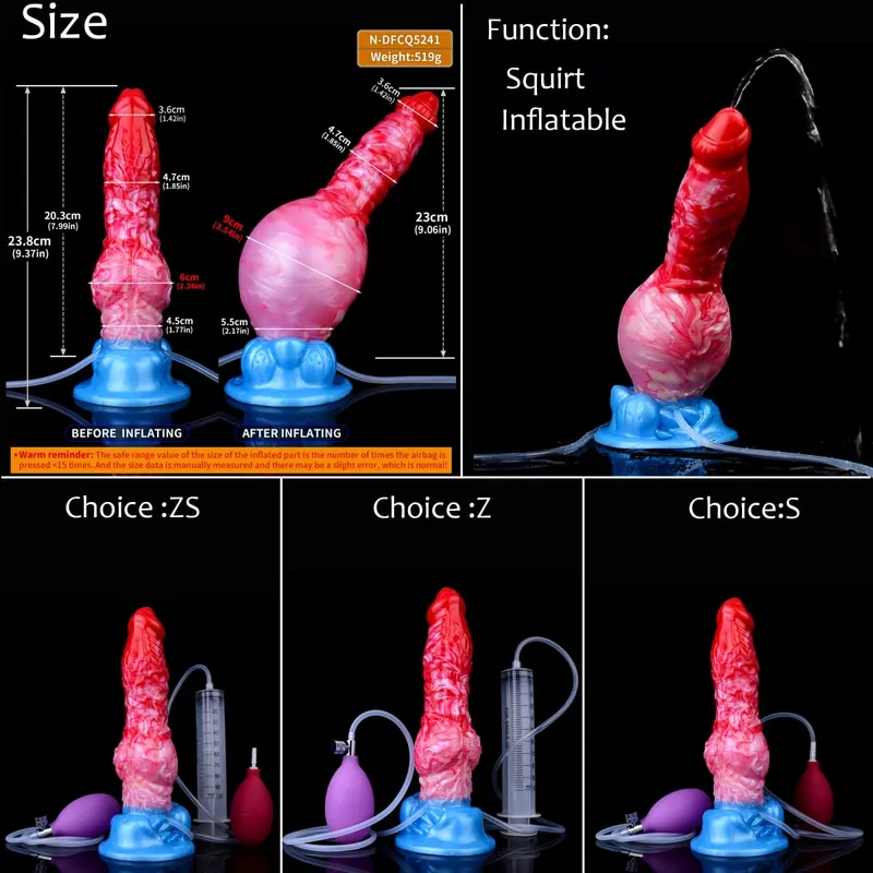 Silikon Şişme Boşalma Düğüm Yapay Penis Ayarlanabilir Çevresi Fışkırtma Fantezi At Penis Yetişkin Seks Oyuncakları Anal Dilatör — image 24