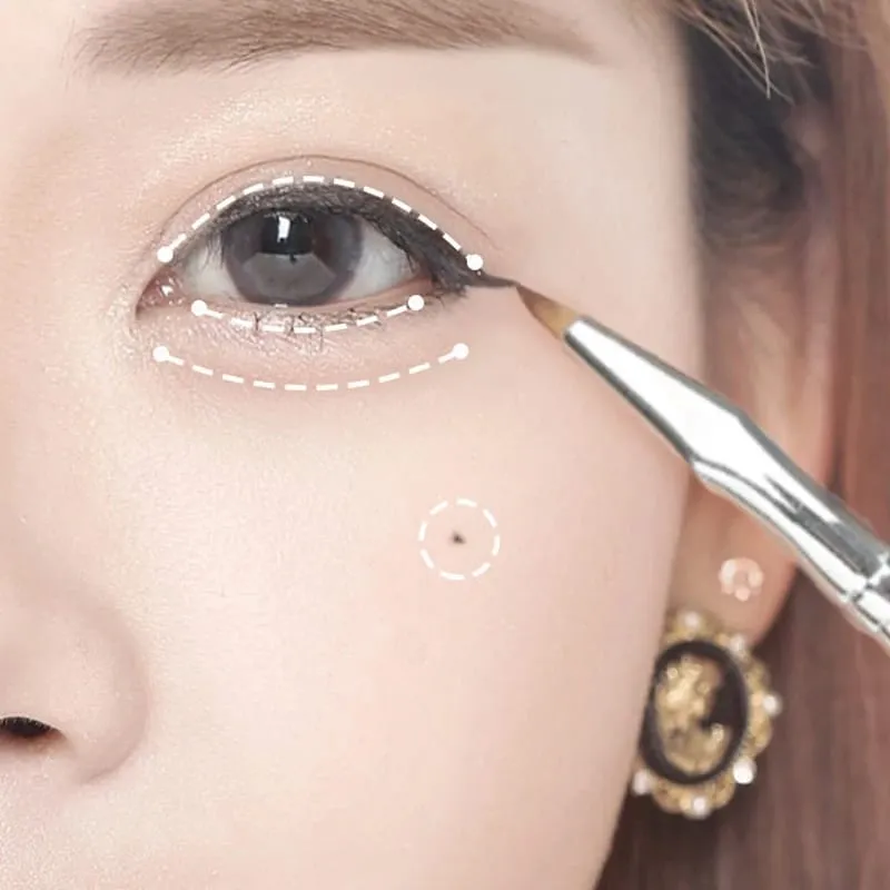 7 ชิ้น Professional Eye ชุดแปรงแต่งหน้า Bent Angled Eyeliner & คอนซีลเลอร์แปรง Under Eye Aegyo Sal Tear Trough Shadow เครื่องมือ — image 3