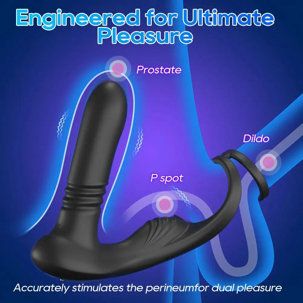 3 in 1 Stak Anale Vibrator Afstandsbediening Mannelijke Prostaat Massager Cockring Telescopische Butt Plug Stimulator Seksspeeltje voor mannen — image 4