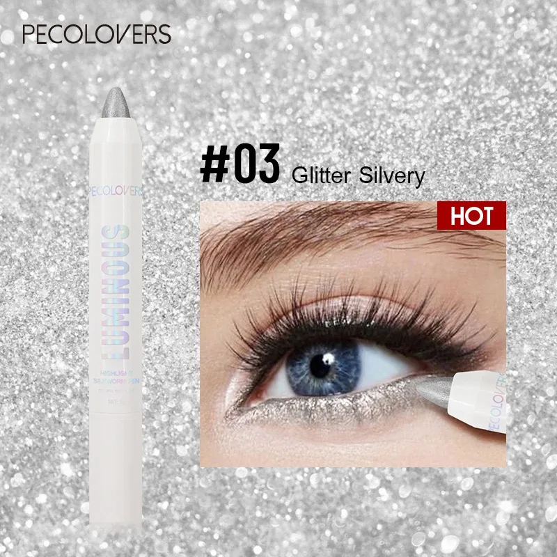 Long-lasting Brightening Highlighter Sparkling Eye Corner Lying Silk Pen Face Highlight and Eye Shadow Pearl White Gliter Pen — image 11