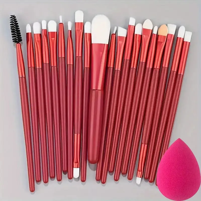 Sada 20ks štětců na make-up pro kosmetiku Foundation Blush Powder Eyeshadow Kabuki Blending Brush with Powder Puff Beauty Tools — image 16