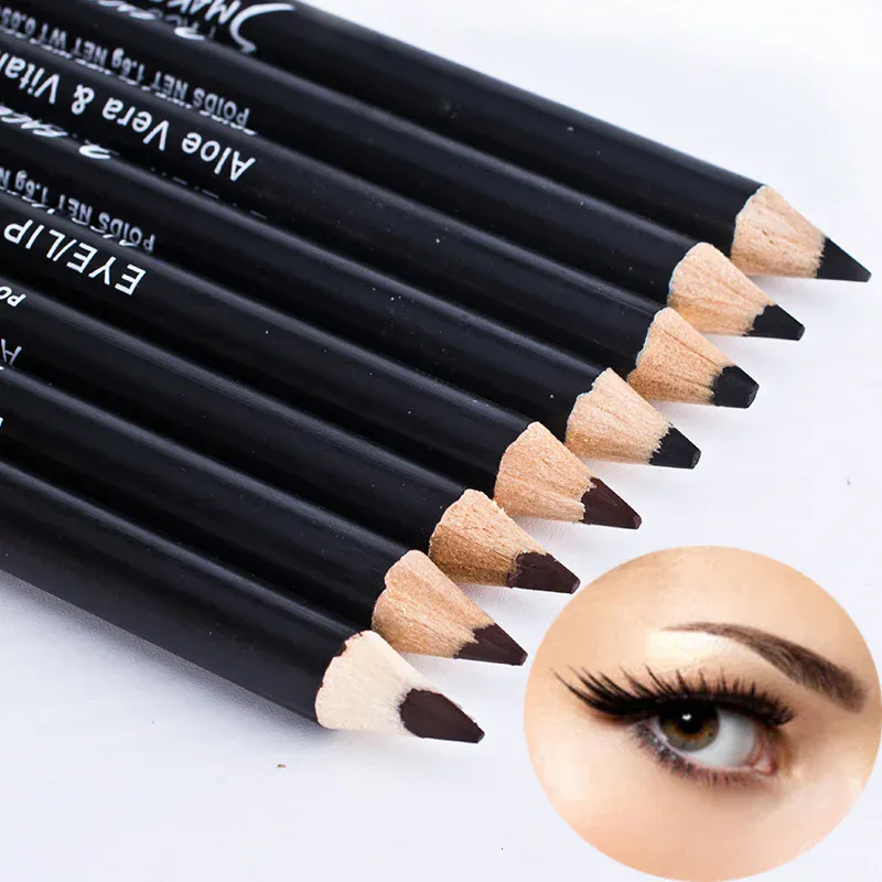 Fashion Professional Makeup Black Brown Eyeliner Eyebrow Pencil Portable Hard Eyeliner Waterproof Lasting Cosmetic Beauty Tool — image 2