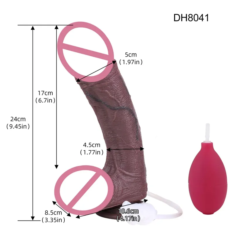 Silicone Sống Động Như Thật Hai Lớp Xuất Tinh Dương Vật Squirting Dài Dương Vật Giả Có Mút Hậu Môn Đồ Chơi Dành Cho Nam Nữ Masturbator — image 15