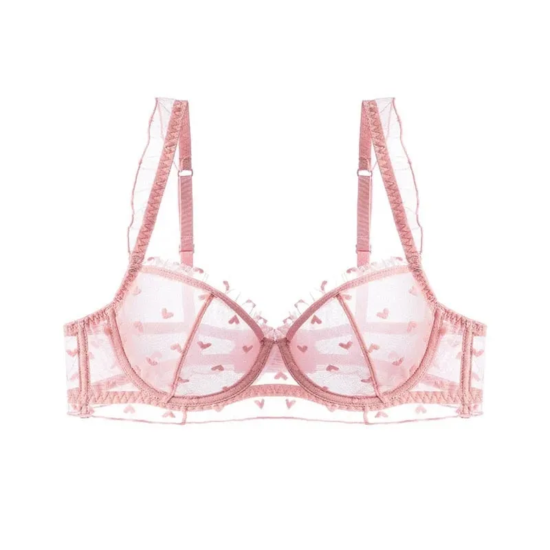 2025 ฤดูร้อน Minimizer Bra Ultra-Thin ไร้สายไม่มีฟองน้ำลูกไม้ Bralette PURE Sensual สนับสนุนหน้าอกใหญ่ SHEER Comfort