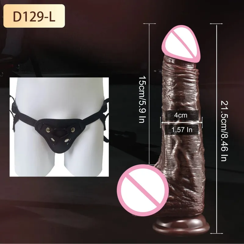 Strapon Besar Zakar Realistik Dildo Kulit Gelongsor Kulup Buah zakar Dildo Dubur Faraj Palam Batang Mainan Seks Dewasa untuk Wanita — image 17