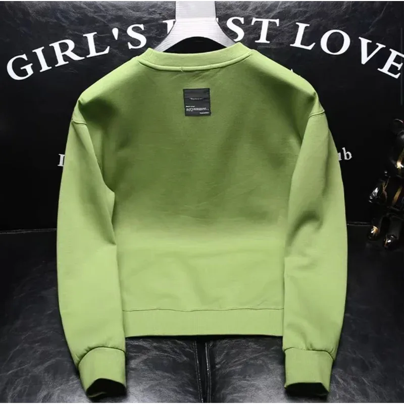 Felpa con stampa casual semplice alla moda da uomo primavera autunno Felpa con cappuccio Y2K Streetwear girocollo manica lunga pullover allentato — image 3