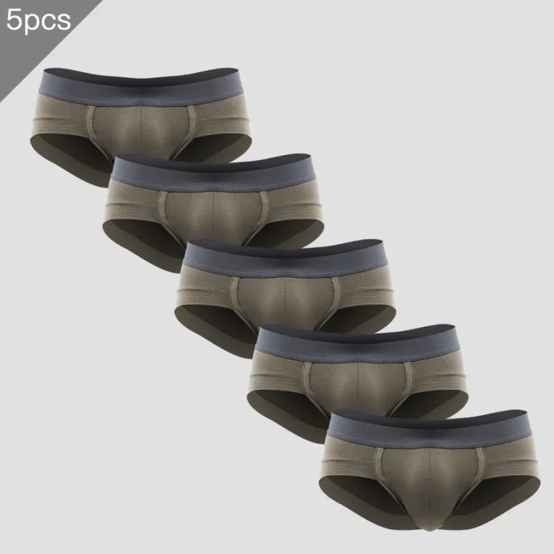 5PCSSlip da tre pezzi da uomo con custodia a forma di U, tessuto modal, traspirante, pantaloni a vita bassa estivi per giovani — image 4