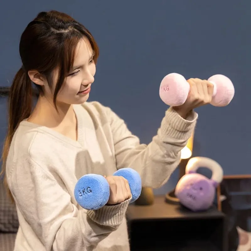 20/23ซม.น่ารักกาต้มน้ำ-Bell DumbbellหมอนPlushตุ๊กตายิ้มFaceฟิตเนสอุปกรณ์กีฬาPlushieตกแต่งบ้านผู้ชายของขวัญ — image 6