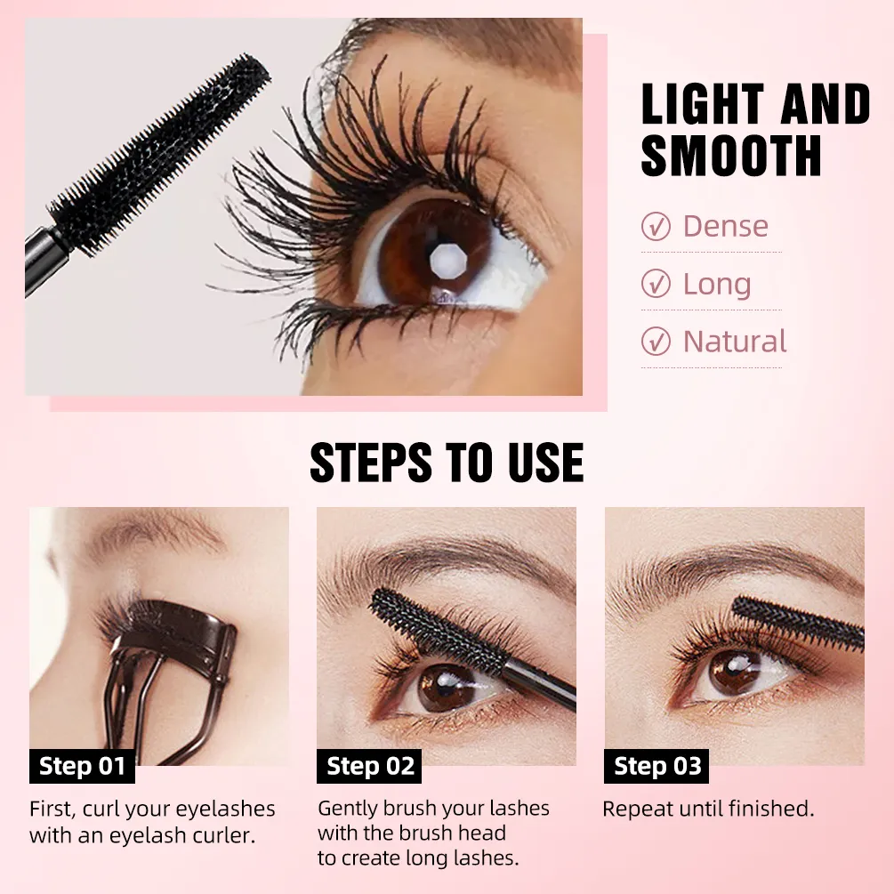 Mascara allongeant les cils, imperméable, longue durée, soyeux, noir, Extension de cils, maquillage, beauté des yeux, cosmétique coréen — image 6