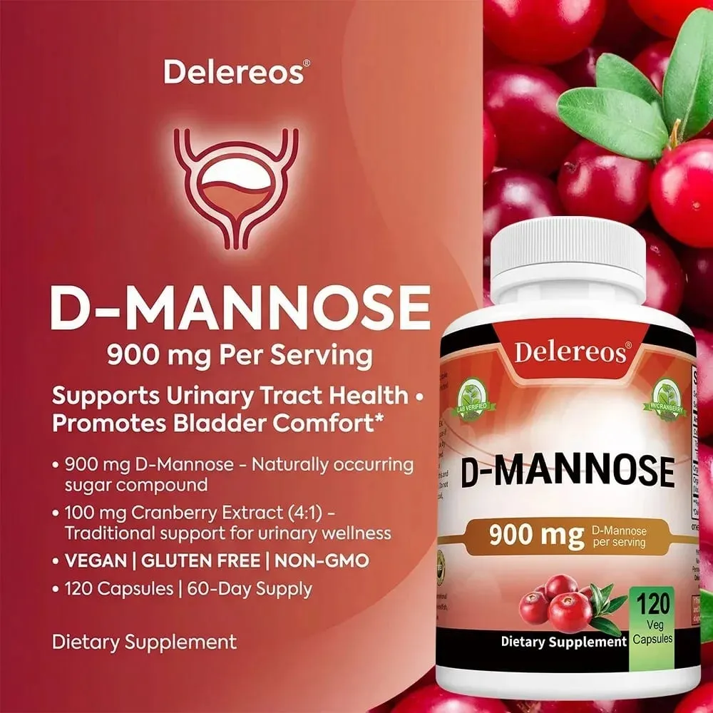 ดี มานโนส มังสวิรัติ แคปซูล - บำรุงสุขภาพทางเดินปัสสาวะ Non GMO เป็นมิตรกับมังสวิรัติ 120 แคปซูล — image 3