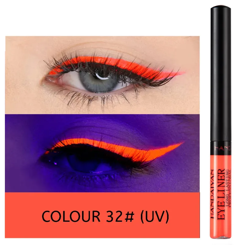 UV Light Neon Eyeliner Pen Eyes Makeup Red Waterproof Liquid Color Eye Liner Pencil Make Up Cosmetics Yellow Matte Purple Pen — image 22