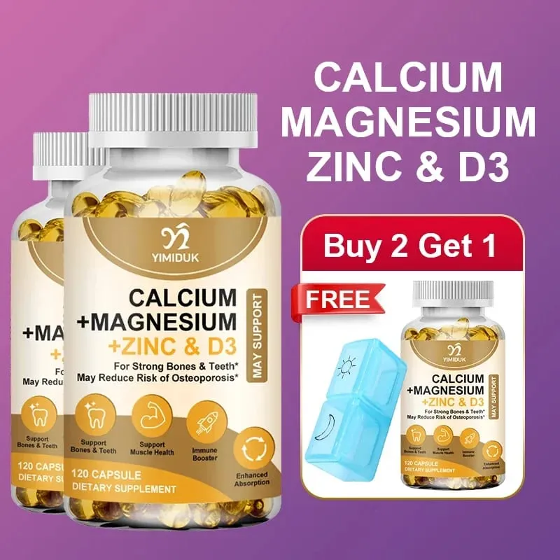 Suplemen Sokongan Tulang & Otot dengan Kalsium Magnesium Zink & D3 Menyokong Tulang Kuat Kekebalan & Daya Daya Gigi — image 2