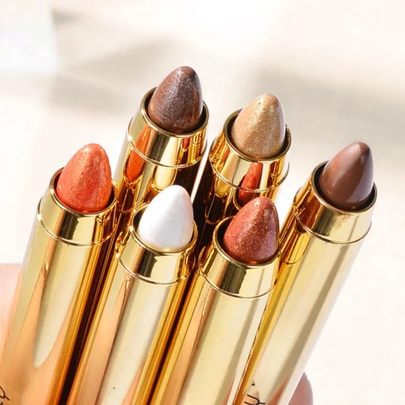 6color Eye Shadow Pen Eye Makeup Lying Silkworm Pen Double-ended Highlight Pen Eye Shadow Stick Women's Micro-pearl Matte Makeup — image 3