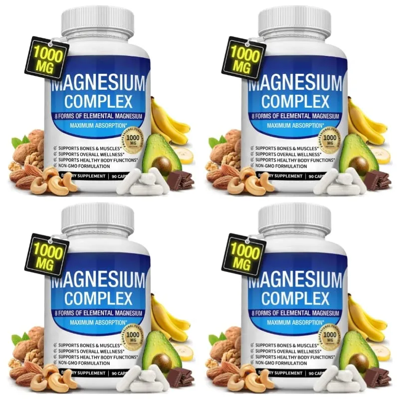 Nutrisi Magnesium Kapsul Kompleks 8 Bentuk Elemental Magnesium Mendukung Fungsi Tubuh Sehat 1000 Mg 90 Kapsul — image 10